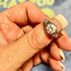 Sterling silver and CZ ring size 6